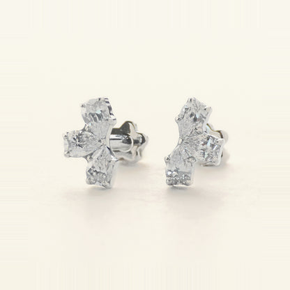 Bloom Stud シルバー｜チタン フラットバックピアス｜Rozea