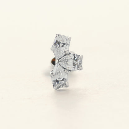 Bloom Stud シルバー 拡大｜Rozea