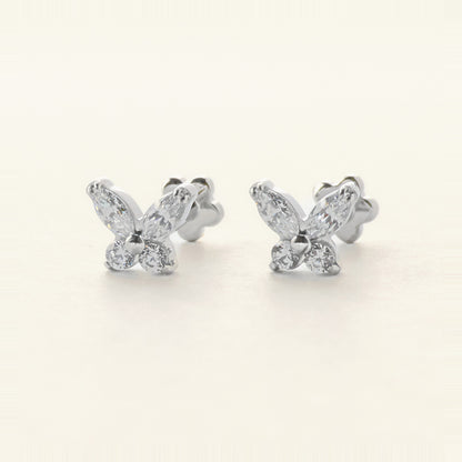 Flutter Stud シルバー｜チタン フラットバックピアス｜Rozea