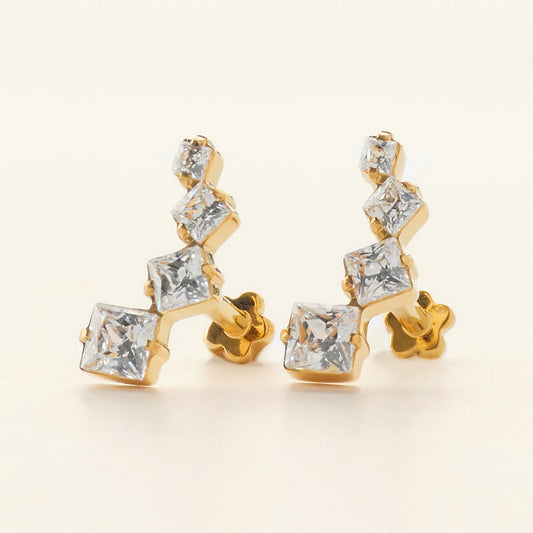 Linea Stud ゴールド｜チタン フラットバックピアス｜Rozea