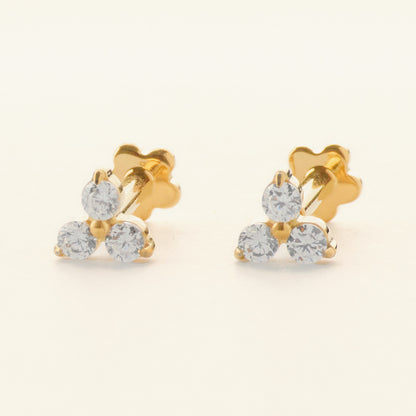 Prism Stud ゴールド｜チタン フラットバックピアス｜Rozea