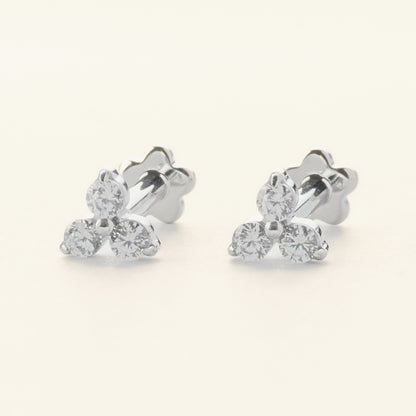 Prism Stud シルバー｜チタン フラットバックピアス｜Rozea