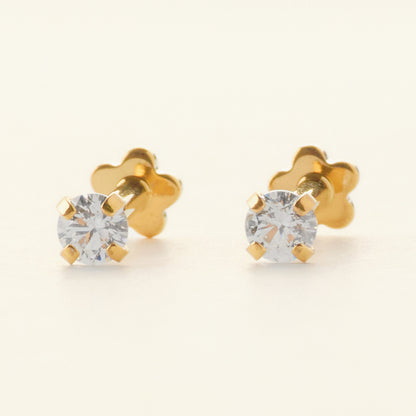 Pure Stud ゴールド｜チタン フラットバックピアス｜Rozea