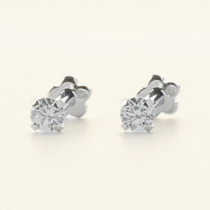 Pure Stud シルバー｜チタン フラットバックピアス｜Rozea