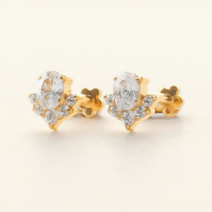 Veil Stud ゴールド｜チタン フラットバックピアス｜Rozea